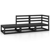 3 Piece Garden Lounge Set Solid Pinewood
