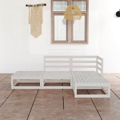 4 Piece Garden Lounge Set Solid Wood Pine