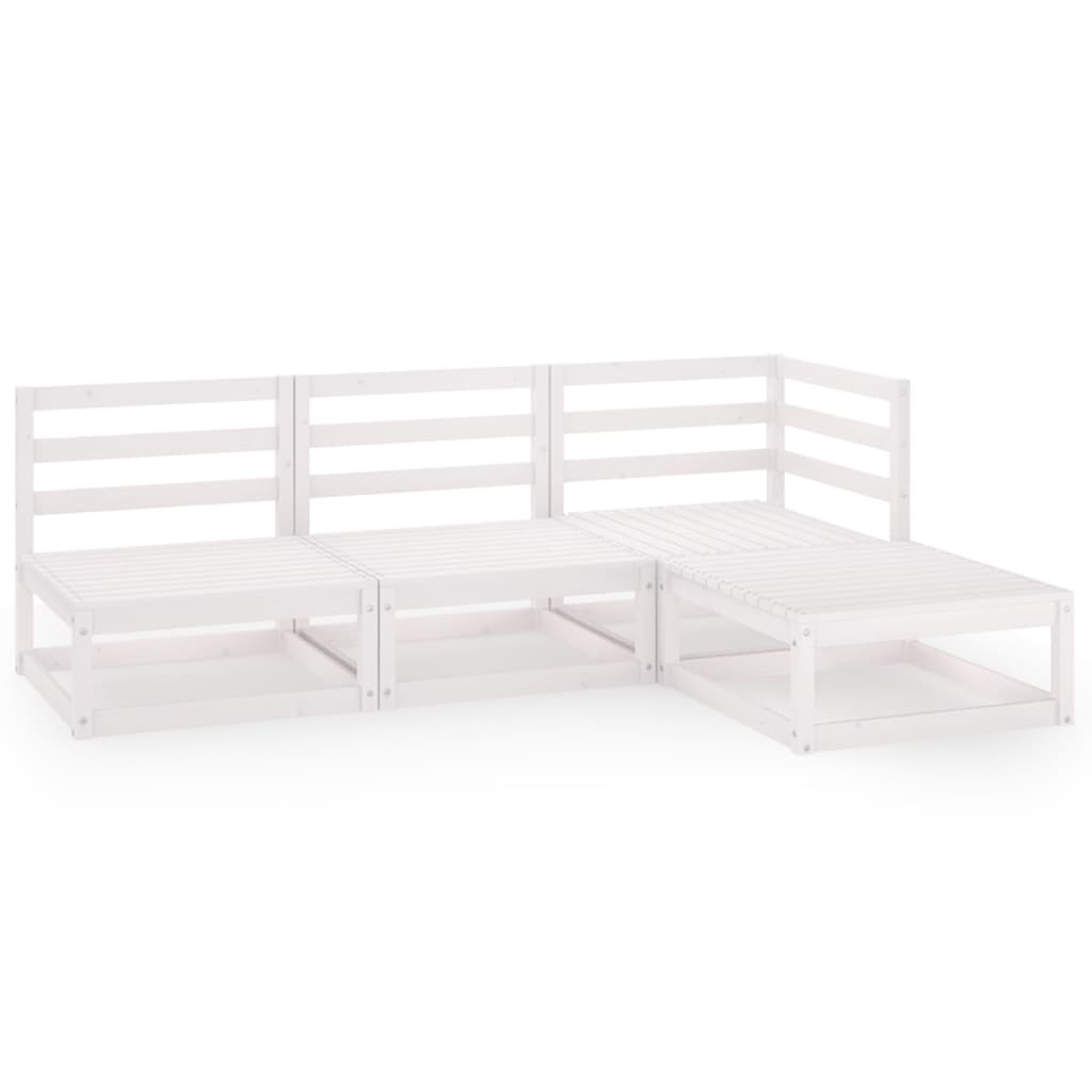 4 Piece Garden Lounge Set Solid Wood Pine