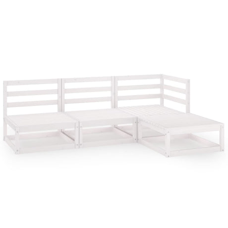 4 Piece Garden Lounge Set Solid Wood Pine