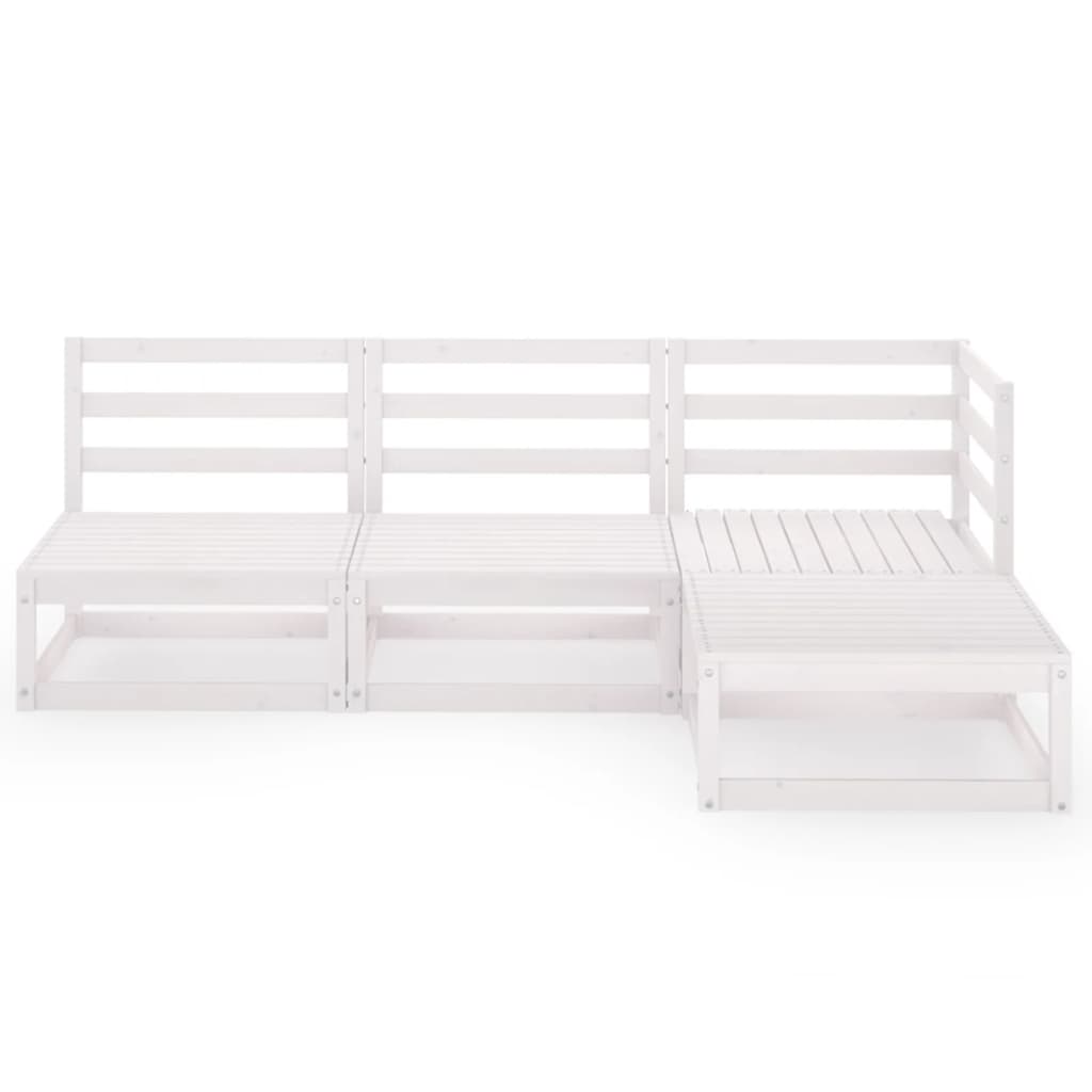 4 Piece Garden Lounge Set Solid Wood Pine