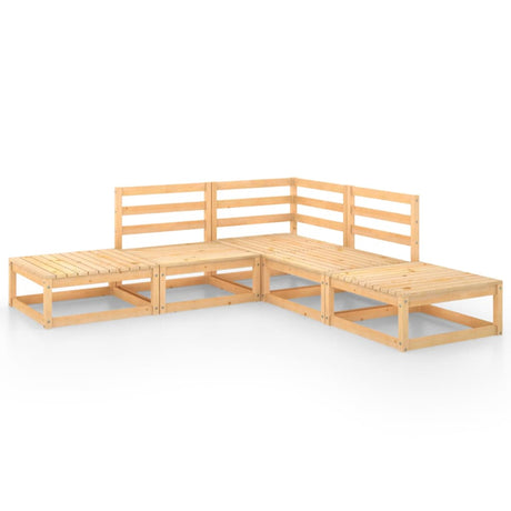 5 Piece Garden Lounge Set Solid Wood Pine