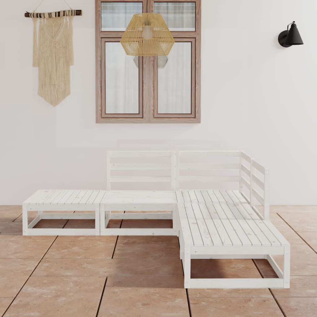 5 Piece Garden Lounge Set Solid Wood Pine