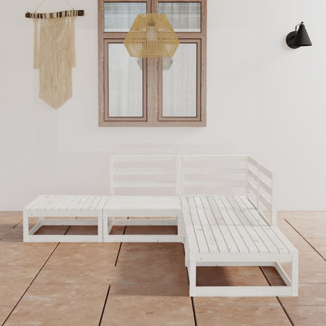5 Piece Garden Lounge Set Solid Wood Pine
