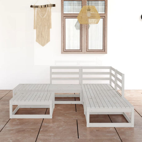 6 Piece Garden Lounge Set Solid Wood Pine