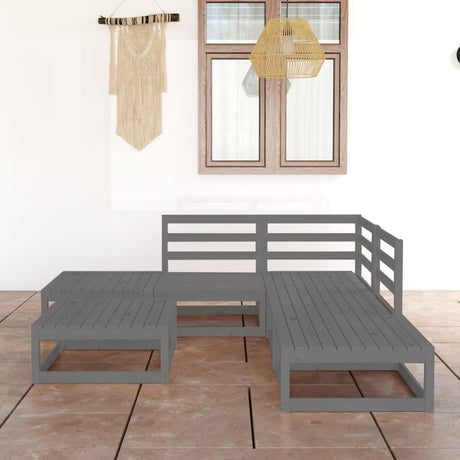 6 Piece Garden Lounge Set Solid Wood Pine