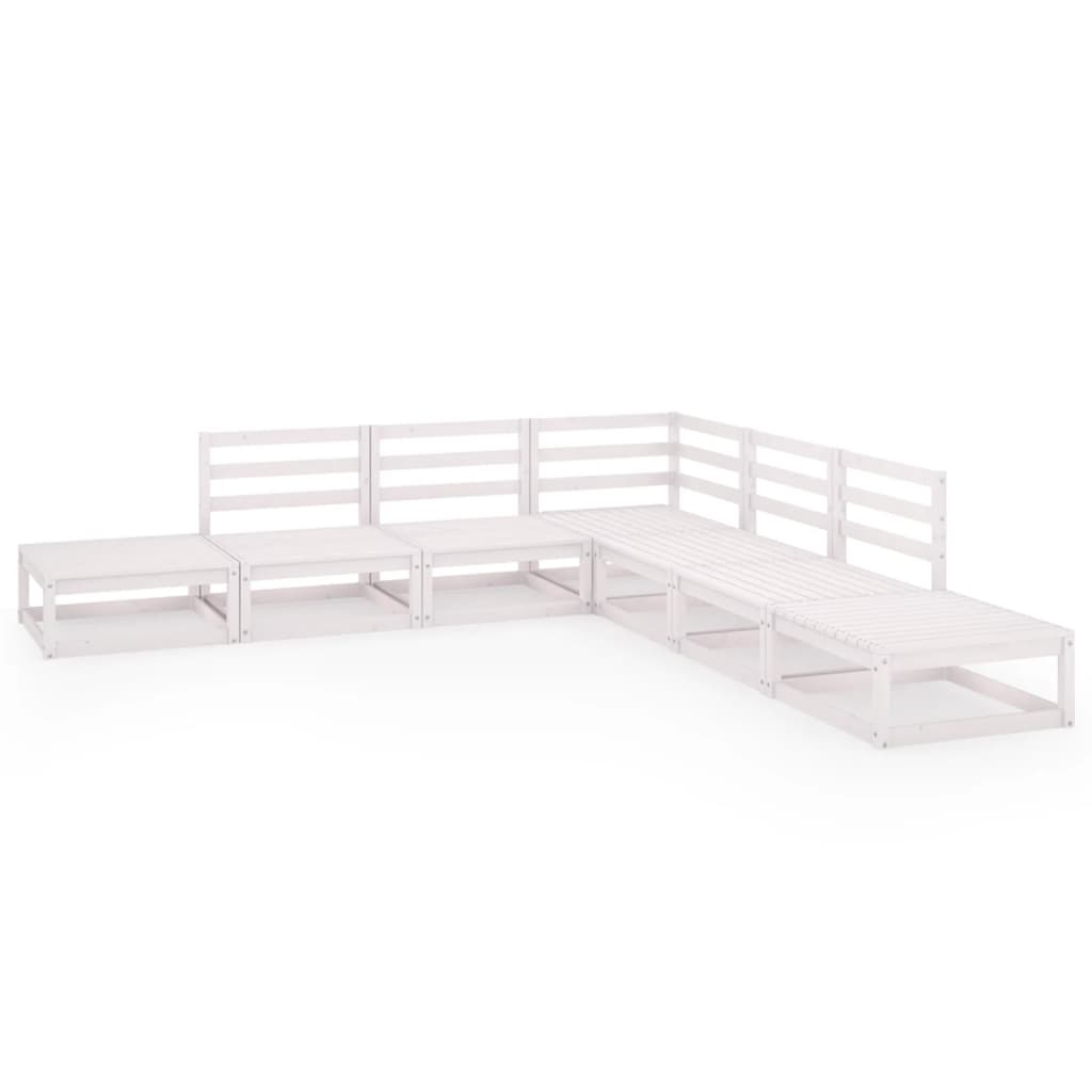 7 Piece Garden Lounge Set Solid Wood Pine