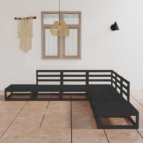 7 Piece Garden Lounge Set Solid Wood Pine