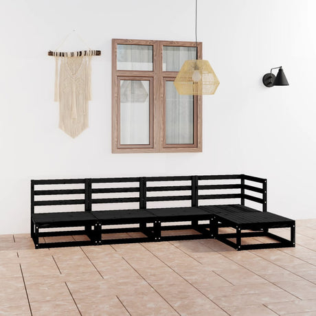 5 Piece Garden Lounge Set Solid Wood Pine