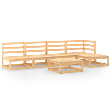 6 Piece Garden Lounge Set Solid Wood Pine