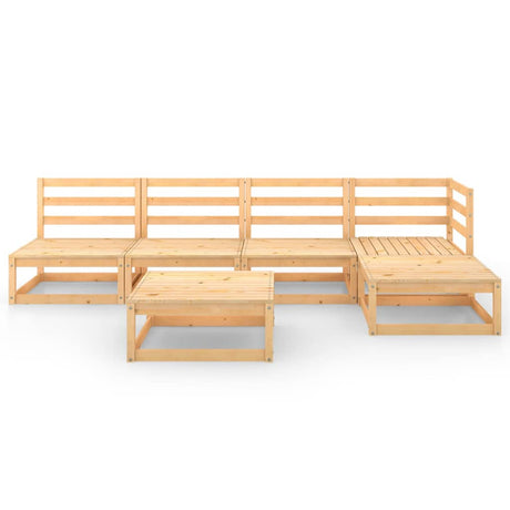 6 Piece Garden Lounge Set Solid Wood Pine
