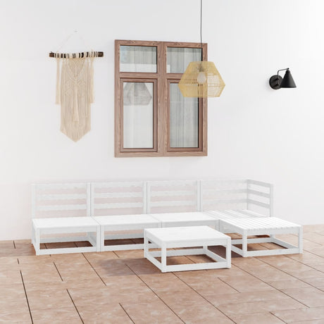 6 Piece Garden Lounge Set Solid Wood Pine