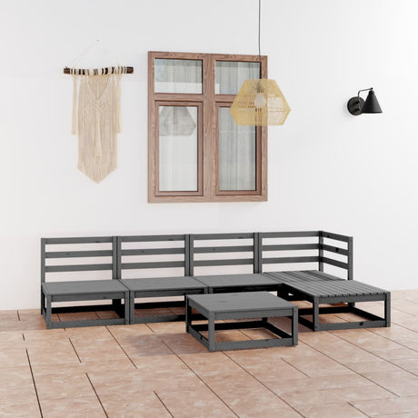 6 Piece Garden Lounge Set Solid Wood Pine