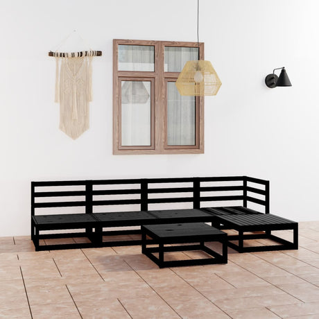 6 Piece Garden Lounge Set Solid Wood Pine