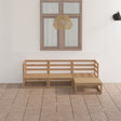 4 Piece Garden Lounge Set Solid Wood Pine