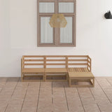 4 Piece Garden Lounge Set Solid Wood Pine