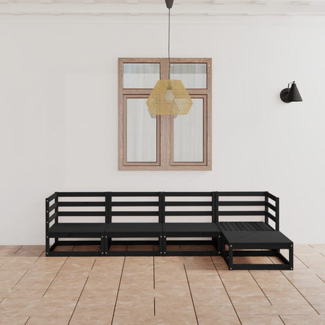 5 Piece Garden Lounge Set Solid Pinewood