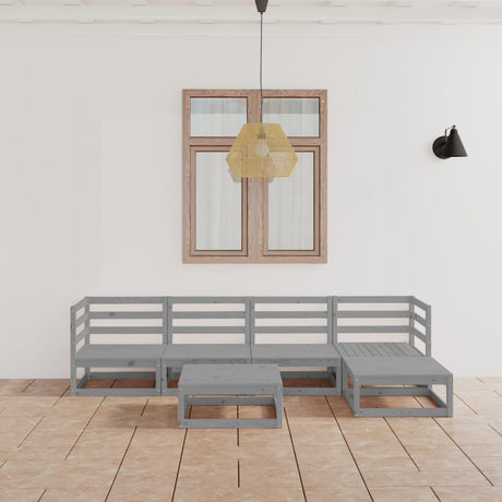 6 Piece Garden Lounge Set Solid Wood Pine