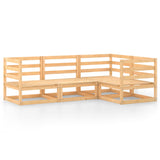 4 Piece Garden Lounge Set Solid Wood Pine