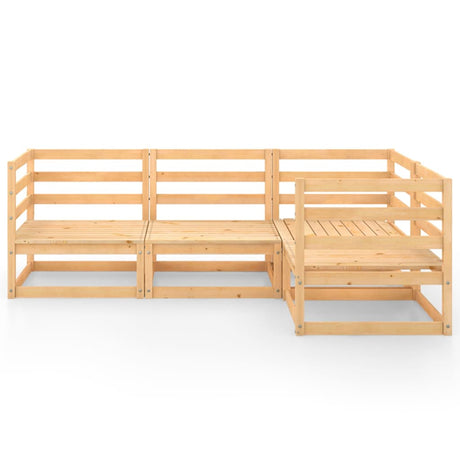 4 Piece Garden Lounge Set Solid Wood Pine