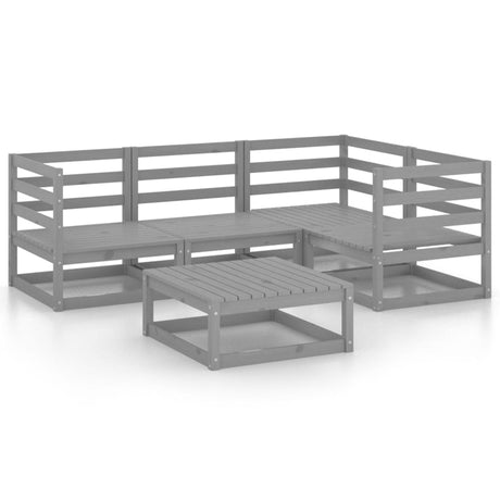 5 Piece Garden Lounge Set Solid Wood Pine