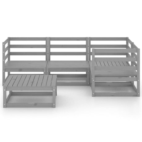 5 Piece Garden Lounge Set Solid Wood Pine