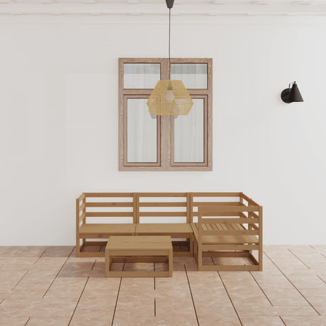 5 Piece Garden Lounge Set Solid Wood Pine