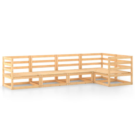5 Piece Garden Lounge Set Solid Wood Pine