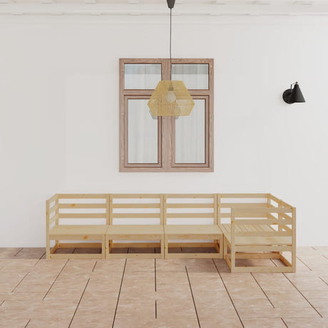 5 Piece Garden Lounge Set Solid Wood Pine