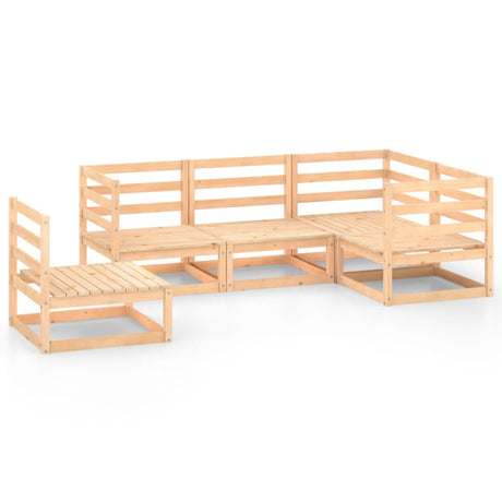 5 Piece Garden Lounge Set Solid Wood Pine