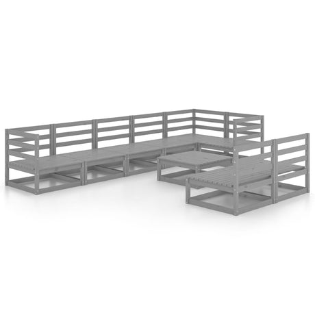 9 Piece Garden Lounge Set Solid Pinewood