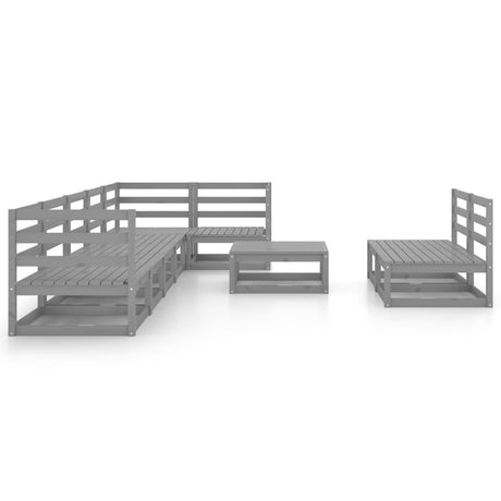 9 Piece Garden Lounge Set Solid Pinewood