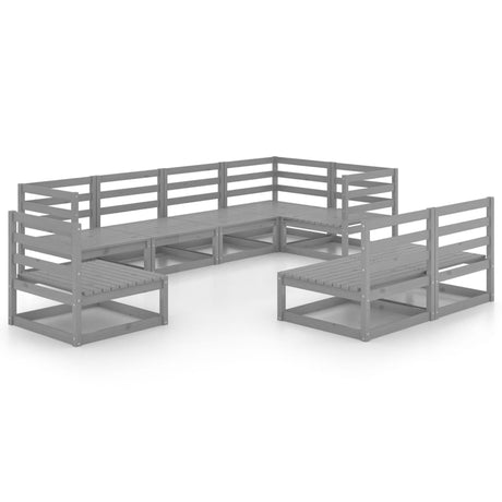 8 Piece Garden Lounge Set Solid Pinewood