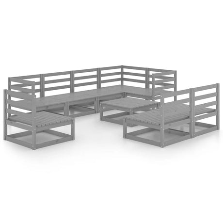 9 Piece Garden Lounge Set Solid Pinewood