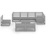 9 Piece Garden Lounge Set Solid Pinewood