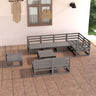 9 Piece Garden Lounge Set Solid Pinewood