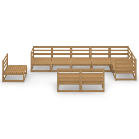 9 Piece Garden Lounge Set Solid Pinewood