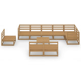 10 Piece Garden Lounge Set Solid Pinewood