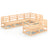 7 Piece Garden Lounge Set Solid Pinewood