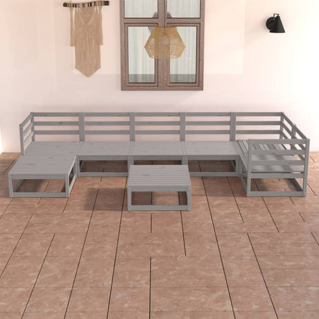 8 Piece Garden Lounge Set Solid Wood Pine