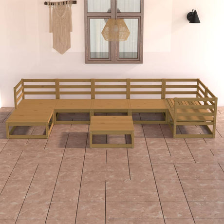 8 Piece Garden Lounge Set Solid Wood Pine