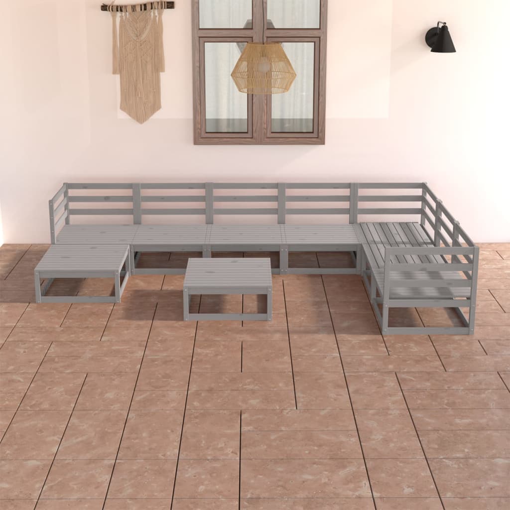 8 Piece Garden Lounge Set Solid Pinewood