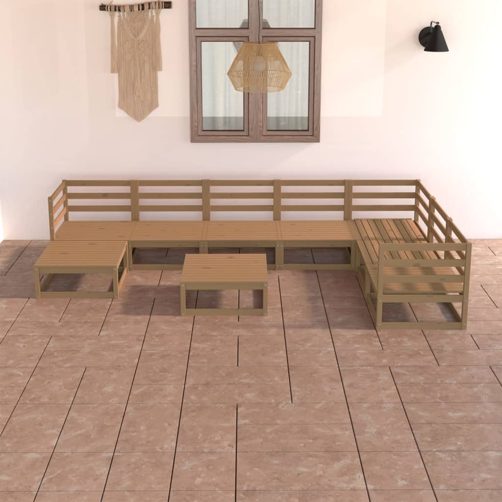 8 Piece Garden Lounge Set Solid Pinewood