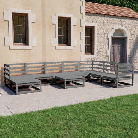 9 Piece Garden Lounge Set Solid Wood Pine
