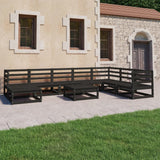 9 Piece Garden Lounge Set Solid Wood Pine