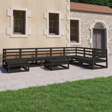 9 Piece Garden Lounge Set Solid Wood Pine