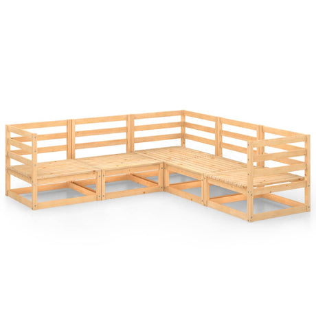 5 Piece Garden Lounge Set Solid Wood Pine