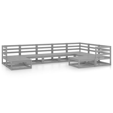 9 Piece Garden Lounge Set Solid Pinewood