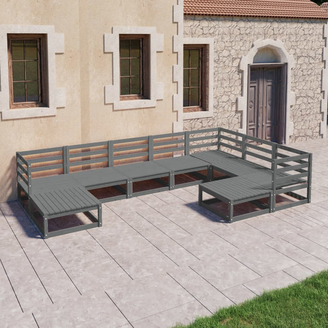 9 Piece Garden Lounge Set Solid Pinewood