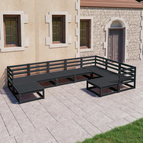 9 Piece Garden Lounge Set Solid Pinewood